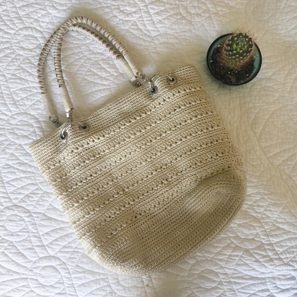 The Sak Cream Crochet Market Purse